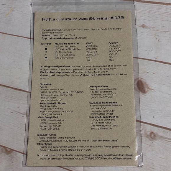 Lizzie Kate Christmas Cross Stitch Pattern - Picture 3 of 3